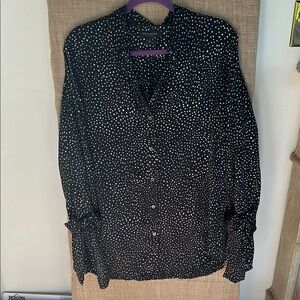 Black and ivoryPolka Dot Blouse